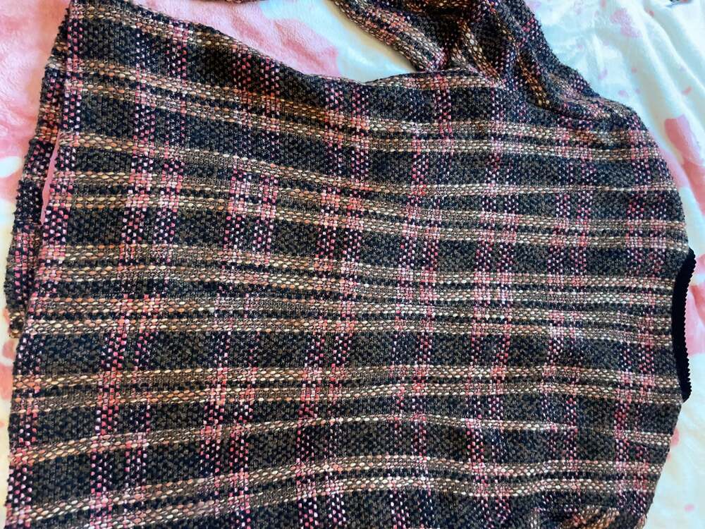 Fundamental Things Tweed Plaid Blazer Jacket Size 14 - Picture 12 of 12